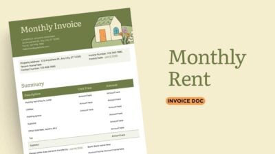 Aesthetic Monthly Rent Invoice Doc
