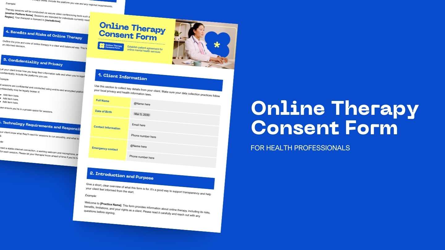Aesthetic Online Therapy Consent Form - slide 1