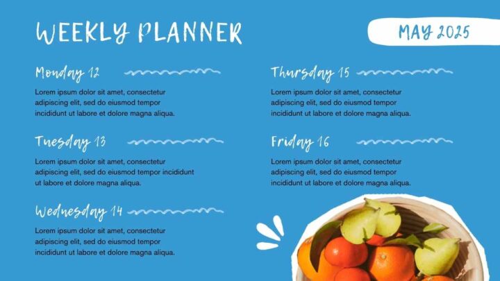 Weekly Planning Infographic. Free Planner Template — SlidesCarnival