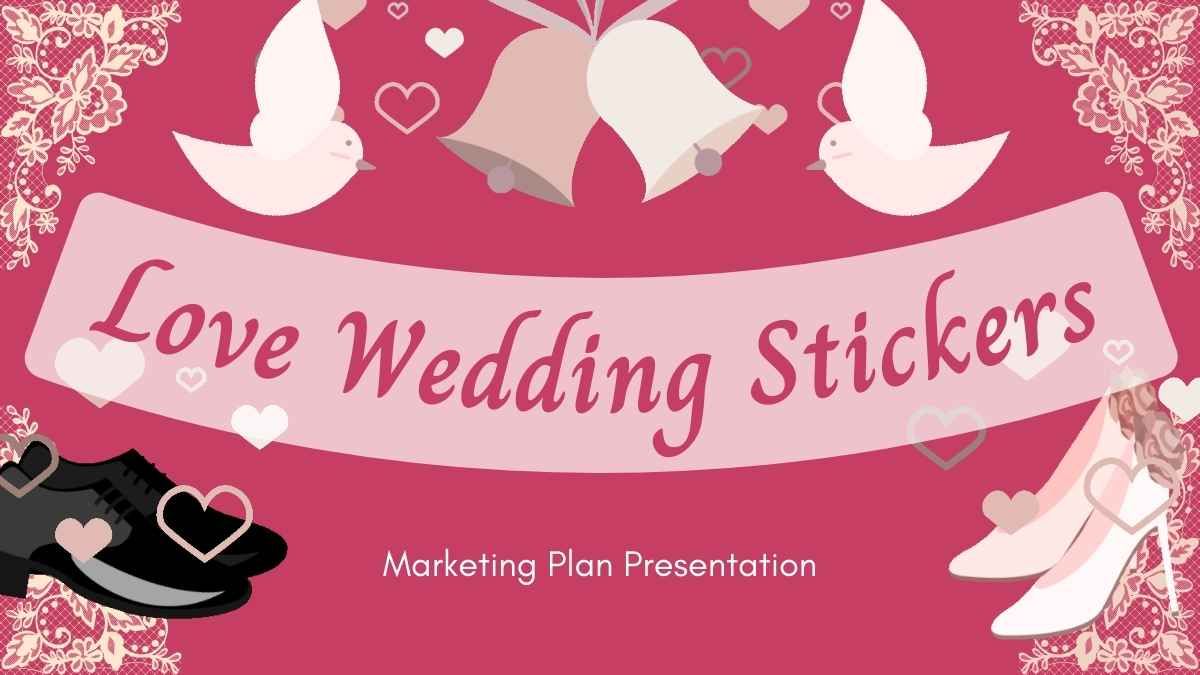 Adesivos animados de casamento com amor Plano MK - slide 0