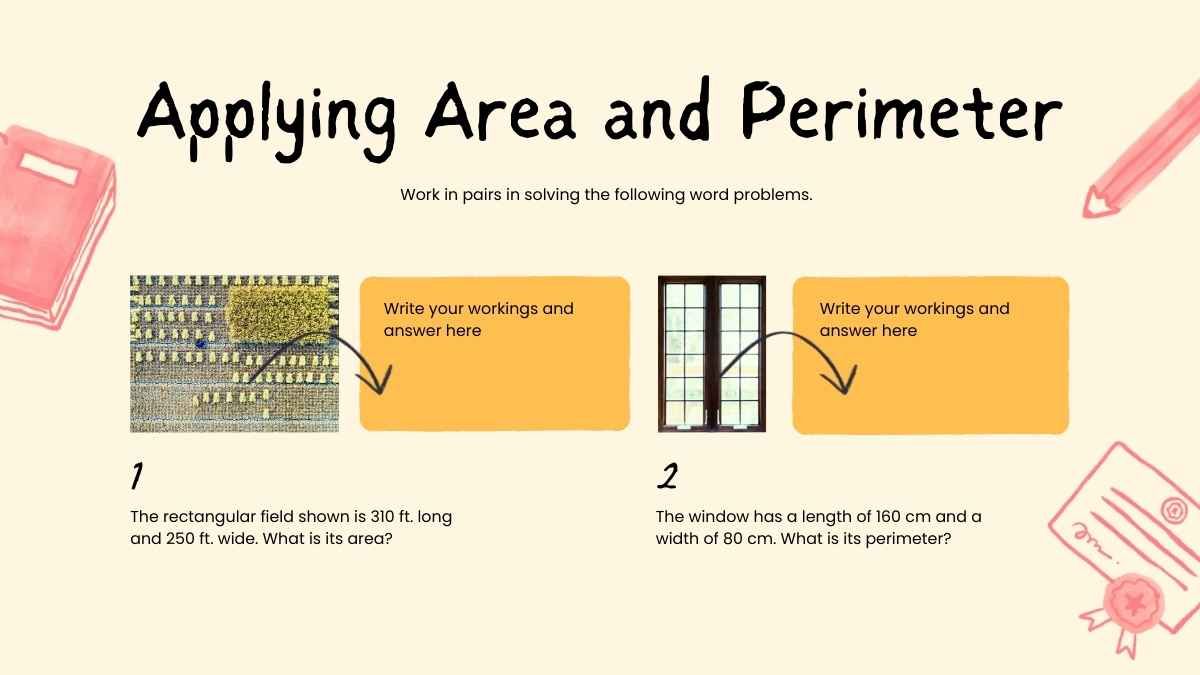 Lição sobre área e perímetro de retângulos para o ensino médio - slide 13
