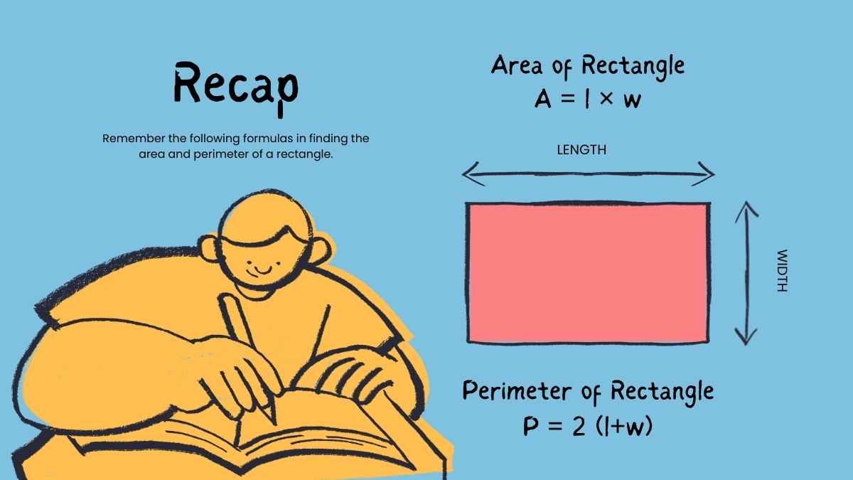 Lição sobre área e perímetro de retângulos para o ensino médio - slide 14