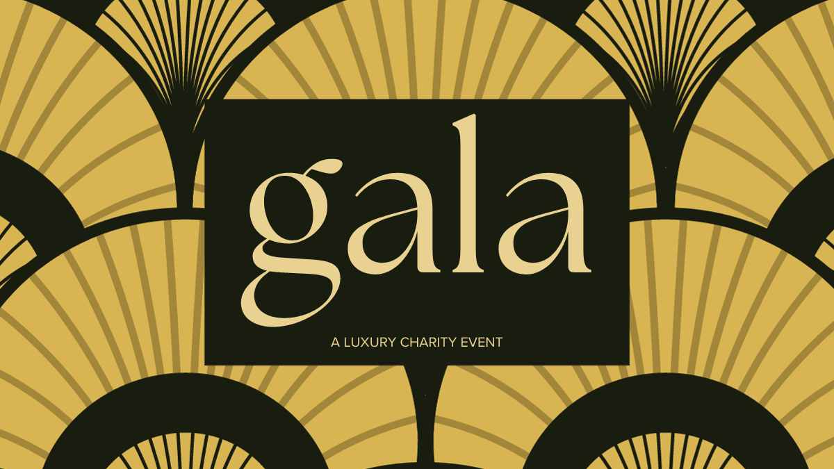 Professional Art Deco Luxury Gala for a Charity Event Slides - slide 1