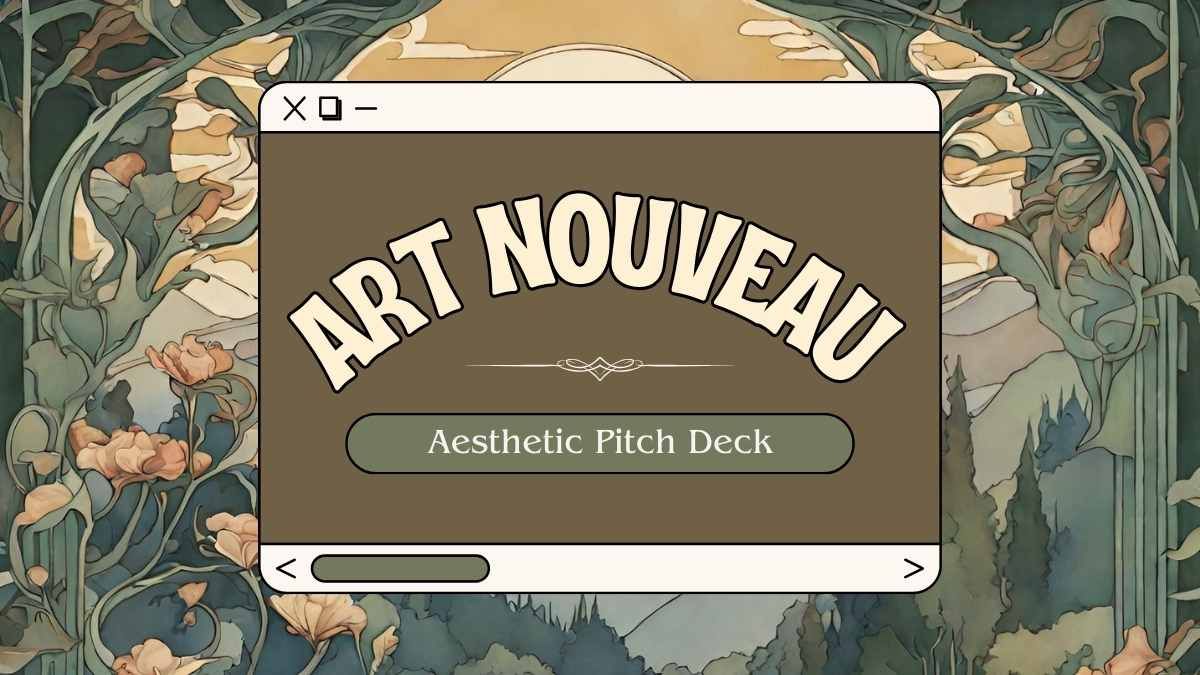 Pitch Deck de Estética Art Nouveau - slide 0
