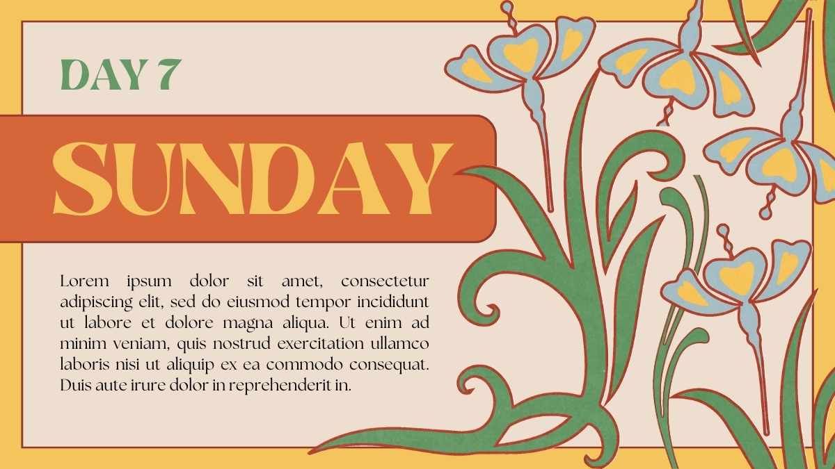 Art Nouveau Floral Aprendendo os dias da semana! - slide 10