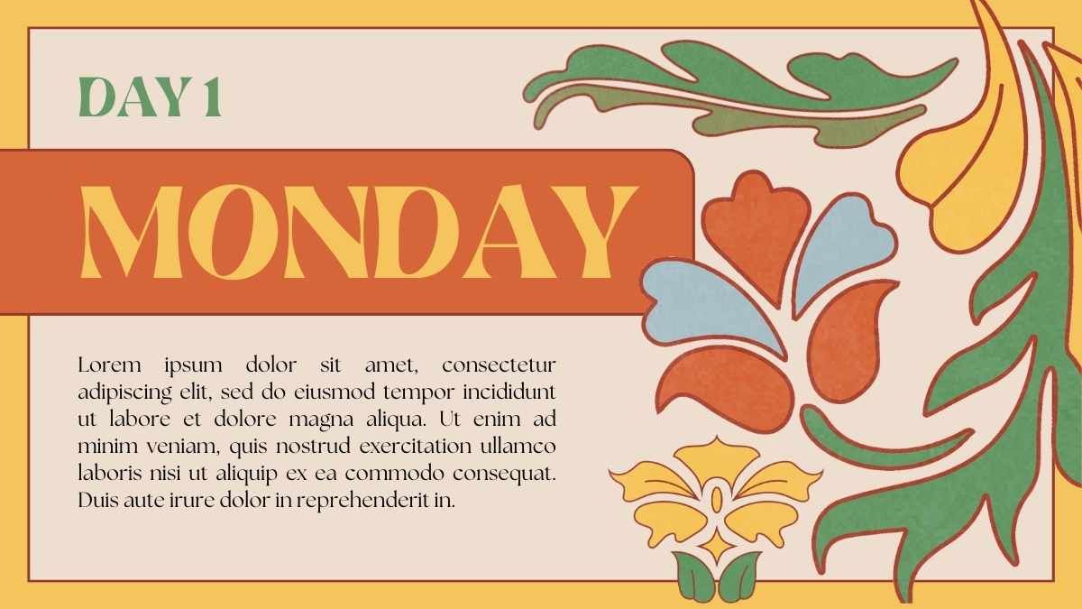 Art Nouveau Floral Learning the Days of the Week! - slide 4