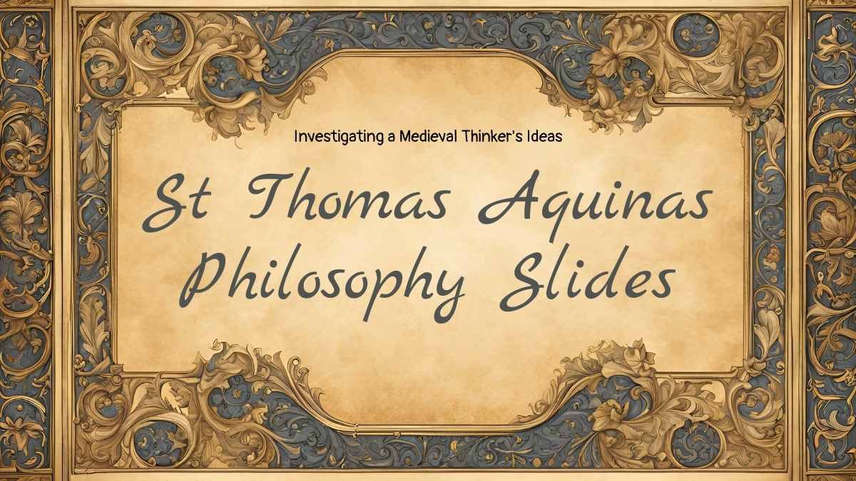 Art Nouveau St Thomas Aquinas Philosophy Slides - slide 1