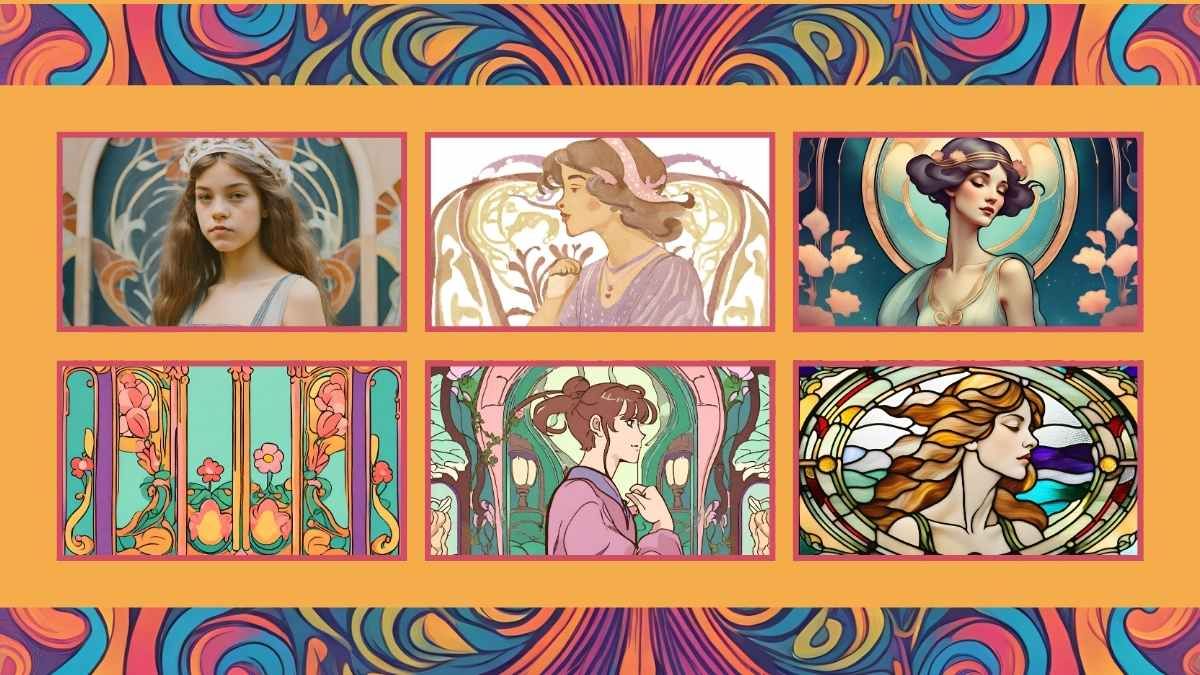 Art Nouveau Style Backgrounds - slide 12
