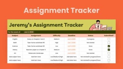 Assignment Tracker Sheet