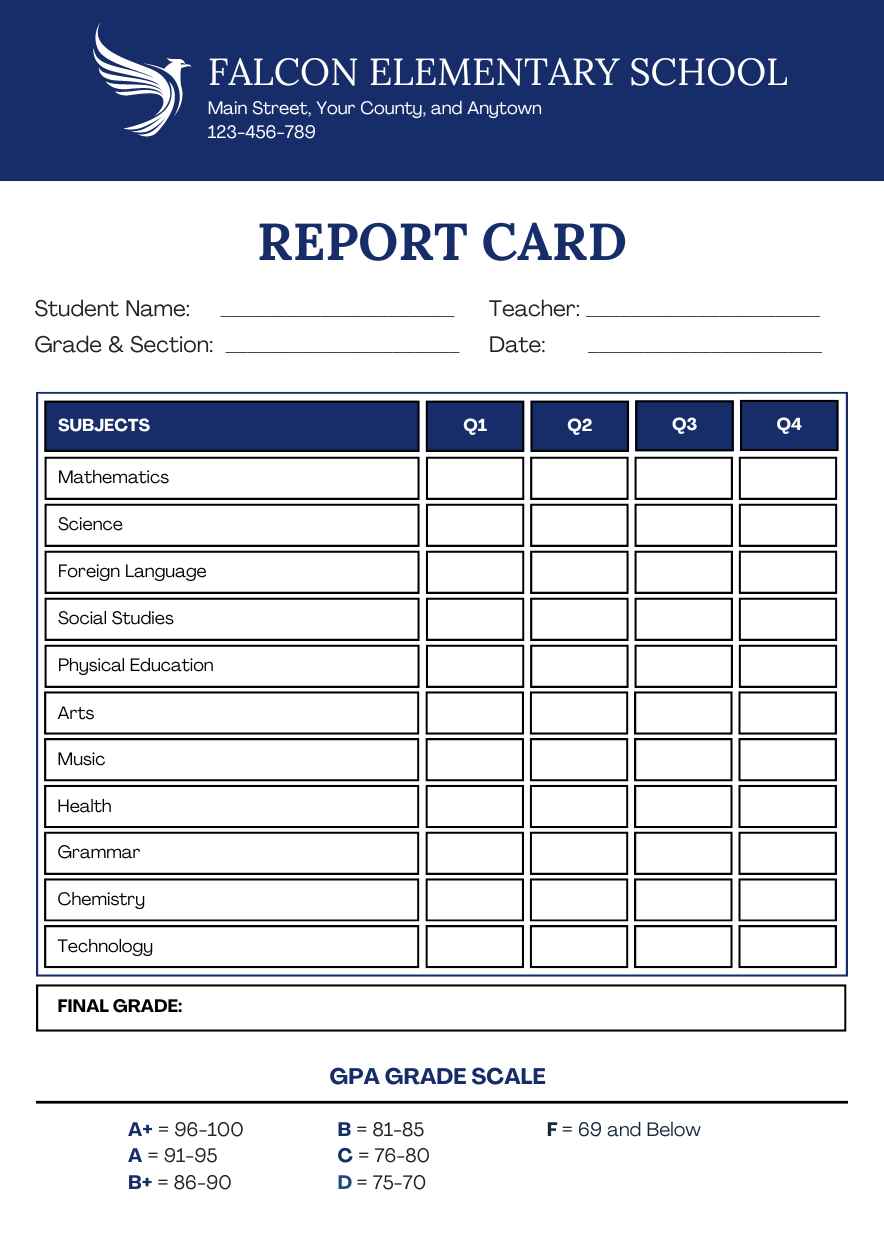 Elementary Report Card Free Slides Template SlidesCarnival Elementary Report Card Free Slides Template SlidesCarnival