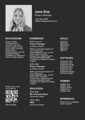 Project Manager CV Resume. Free Resume Template — SlidesCarnival