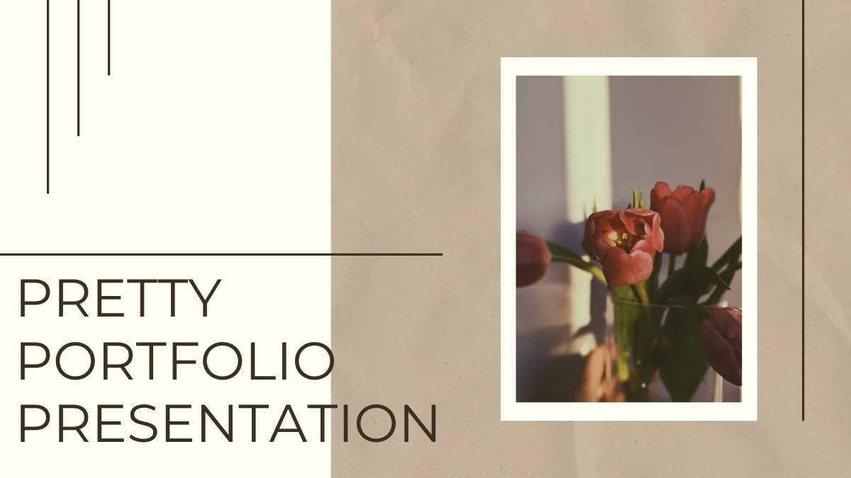 Beige Minimalistic Floral Pretty Portfolio Slides - slide 1