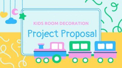 Propuesta ilustrada de proyecto de decoración de habitación para niños