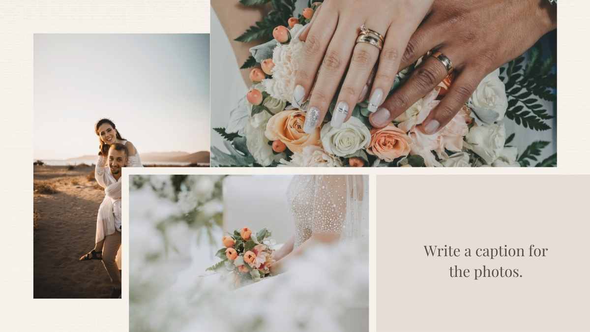 Slides de Casamento Elegantes com Flores Boho em Bege e Marrom - deslizar 10