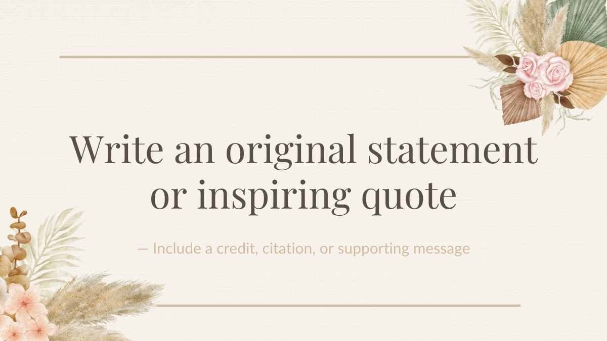 Slides de Casamento Elegantes com Flores Boho em Bege e Marrom - deslizar 11