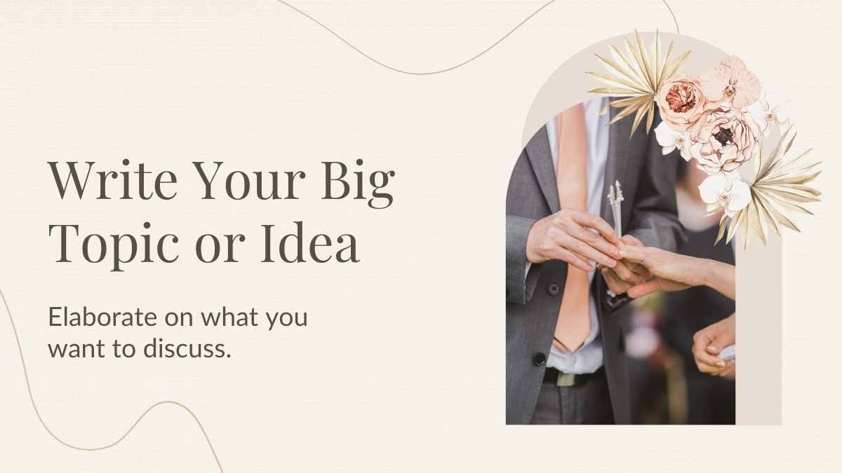 Slides de Casamento Elegantes com Flores Boho em Bege e Marrom - deslizar 14