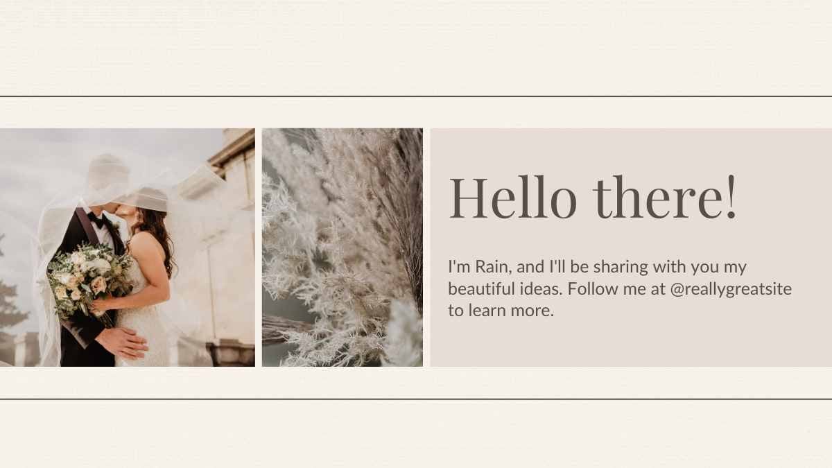 Slides de Casamento Elegantes com Flores Boho em Bege e Marrom - deslizar 4