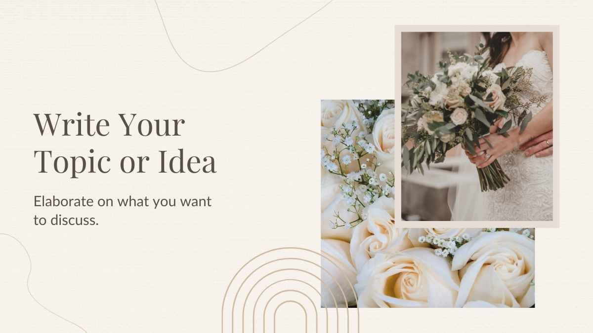 Slides de Casamento Elegantes com Flores Boho em Bege e Marrom - deslizar 5