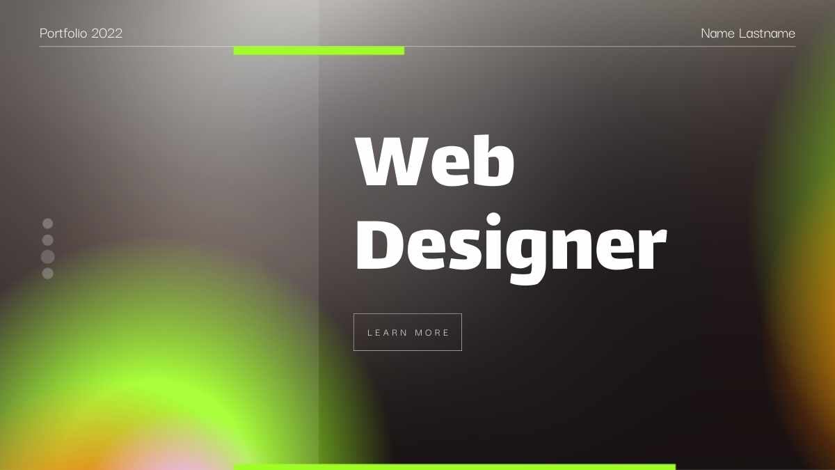 블랙 앤 그린 모던 웹 디자이너 포트폴리오 - 슬라이드 1