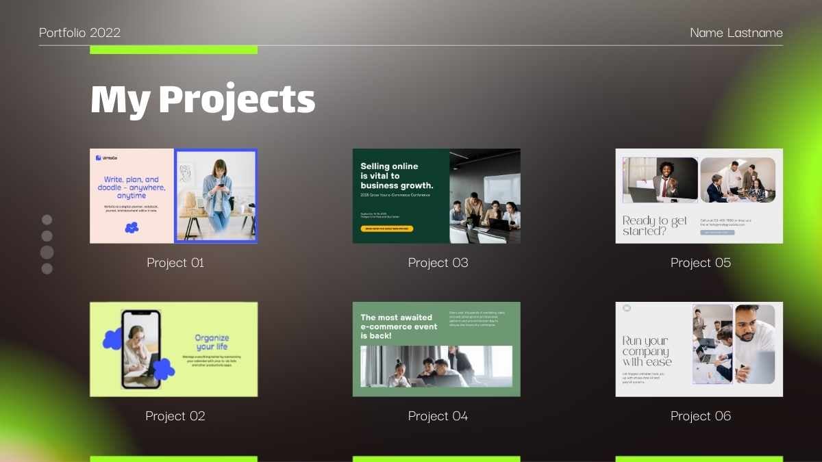 블랙 앤 그린 모던 웹 디자이너 포트폴리오 - 슬라이드 8