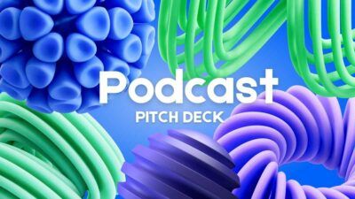 Pitch deck de Podcast 3D Abstrato