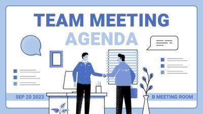 Agenda da reunião da equipe ilustrada