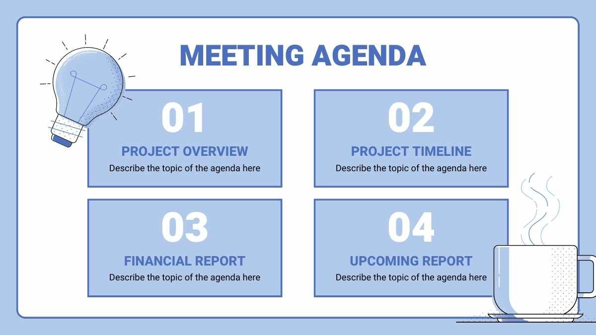 Agenda da reunião da equipe ilustrada - slide 2