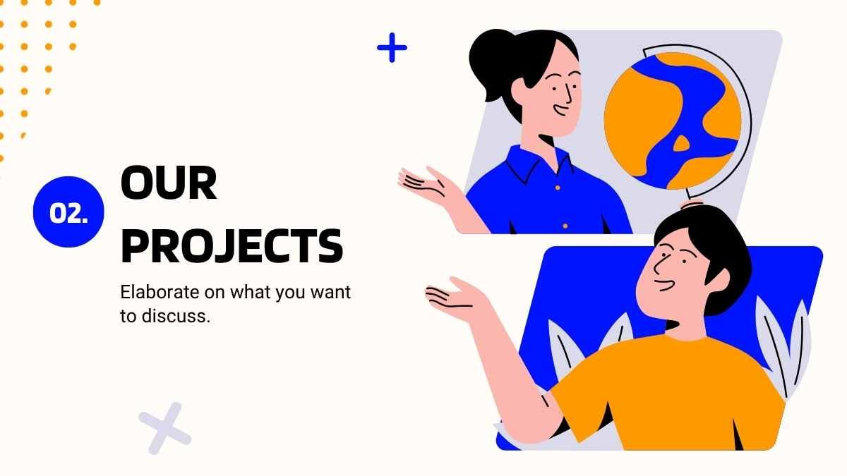 생생한 파란색과 주황색의 그림으로 이루어진 E-러닝 프레젠테이션 - 슬라이드 10