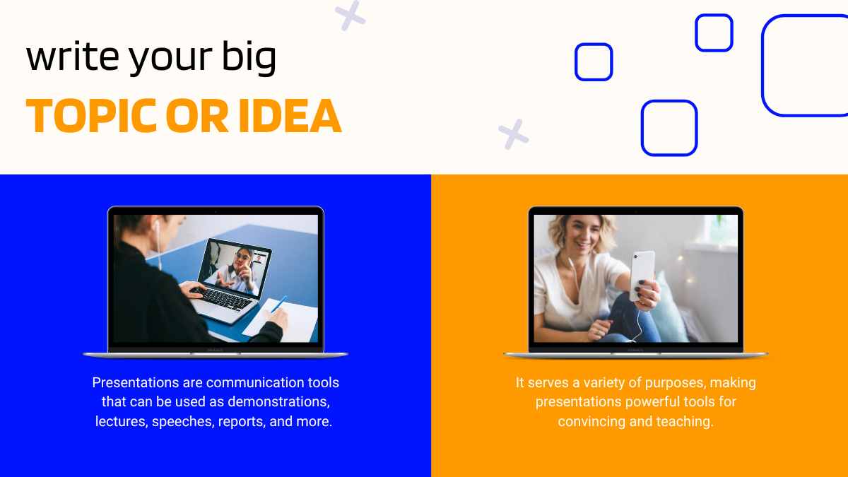생생한 파란색과 주황색의 그림으로 이루어진 E-러닝 프레젠테이션 - 슬라이드 15