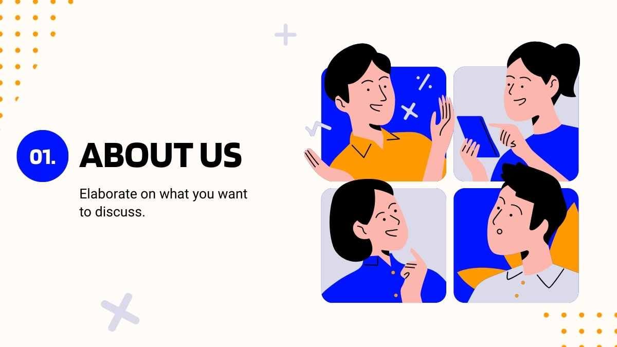 생생한 파란색과 주황색의 그림으로 이루어진 E-러닝 프레젠테이션 - 슬라이드 3