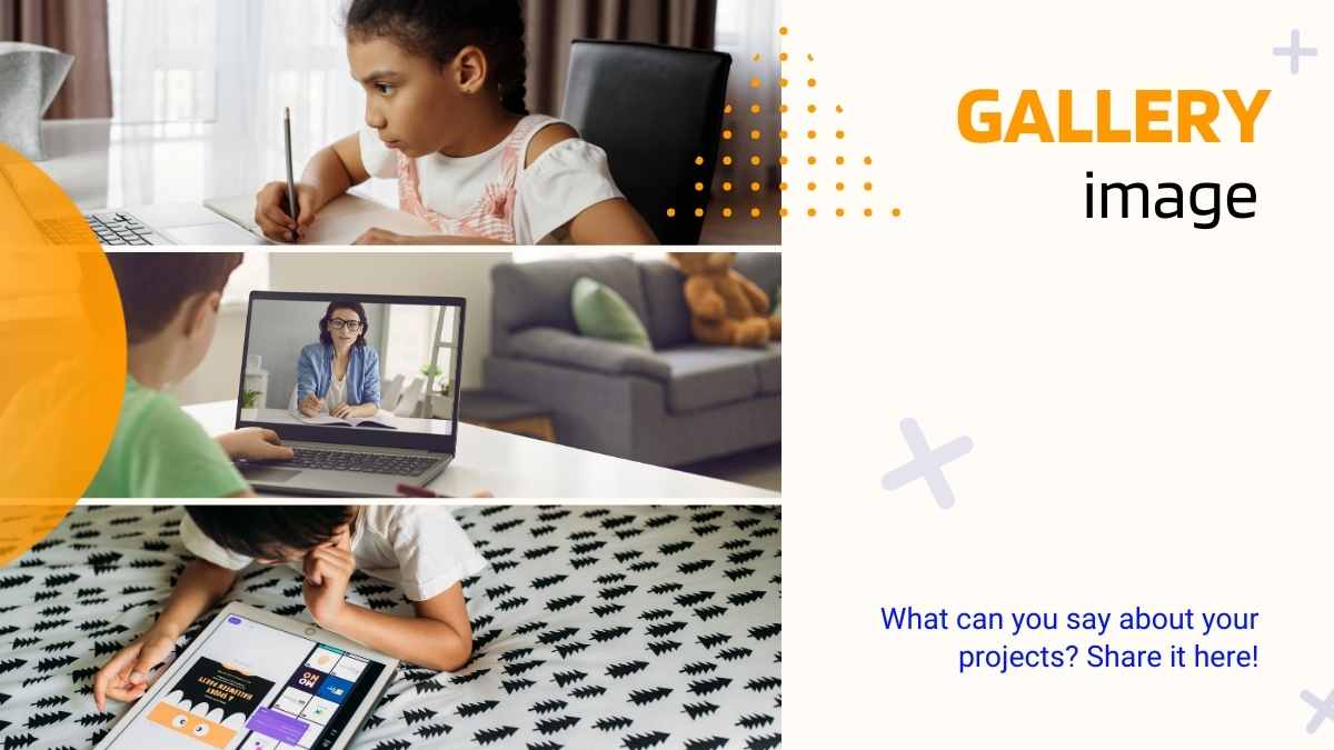 생생한 파란색과 주황색의 그림으로 이루어진 E-러닝 프레젠테이션 - 슬라이드 6