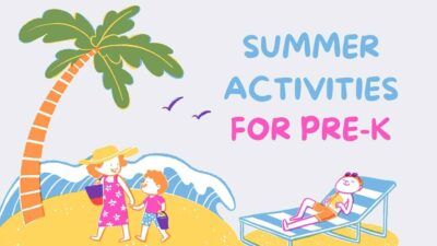 Apresentação de atividades ilustrativas de verão para o pré-escolar
