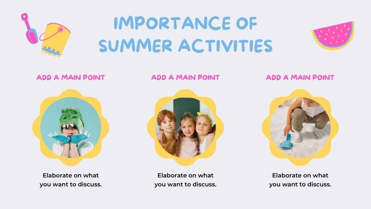 Actividades ilustrativas de verano para presentación de preescolar - slide 10