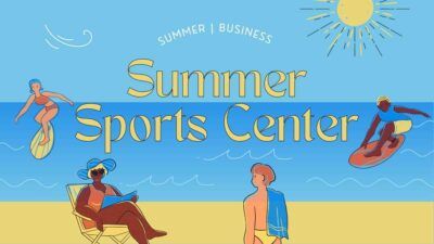 Slides Carnival Google Slides and PowerPoint Template Blue and Yellow Simple Illustrative Summer Sports Center Business Presentation 1