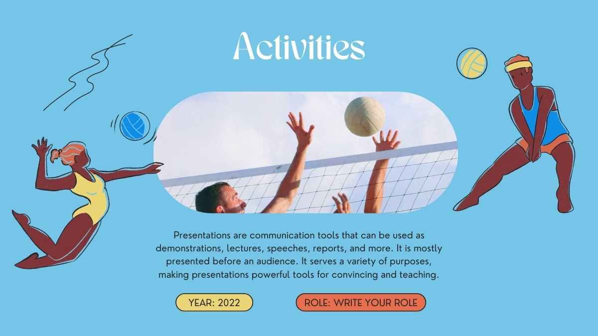 Apresentação ilustrada para centro esportivo de verão - slide 11