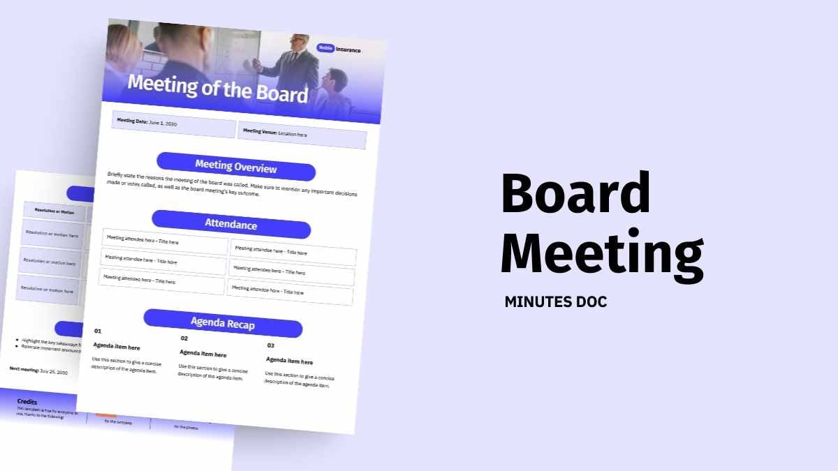 Modern Board Meeting Minutes Doc - slide 1
