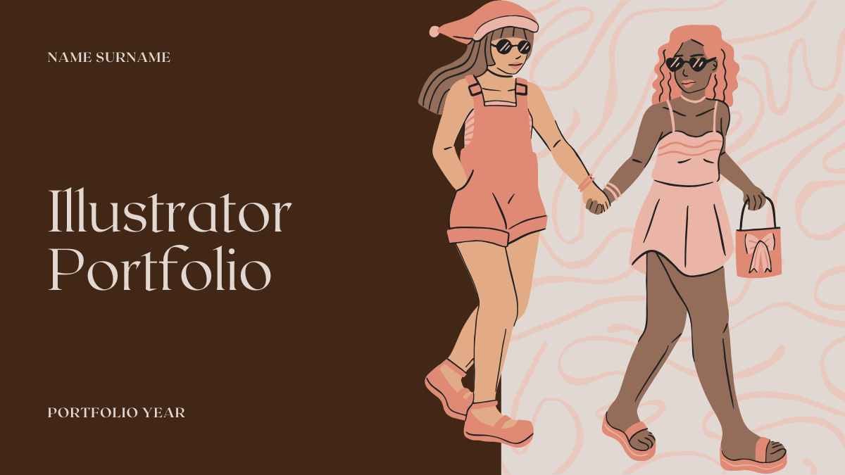 브라운과 누드 심플하고 우아한 일러스트레이터 포트폴리오 - 슬라이드 1