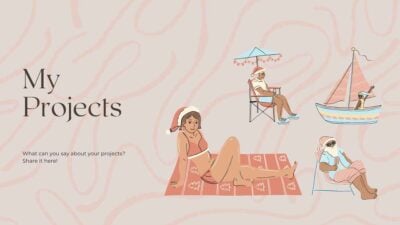 Brown and Nude Simple Elegant Illustrator Portfolio. Free Presentation