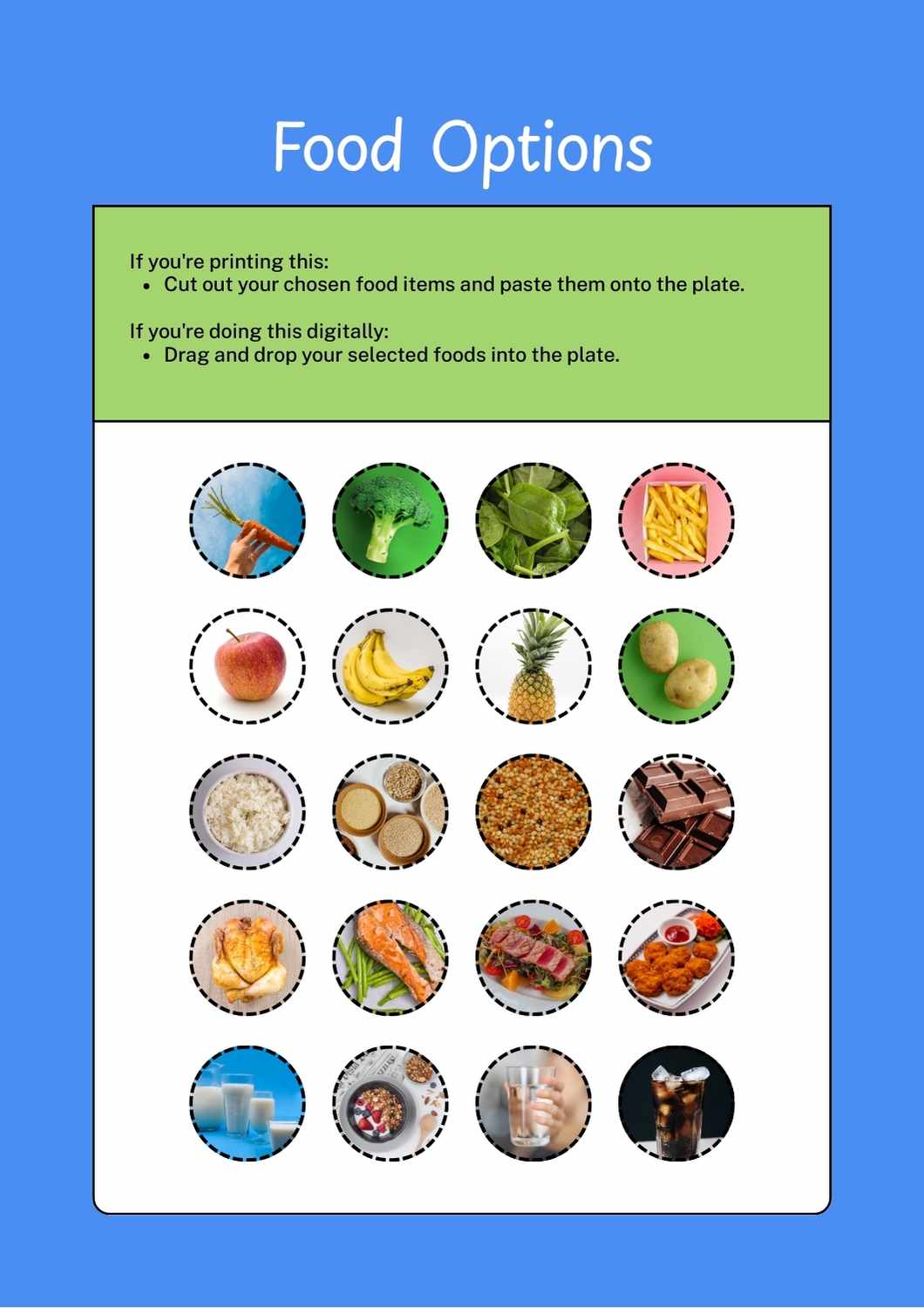 Building a Balanced Meal Nutrition Worksheet - slide 2