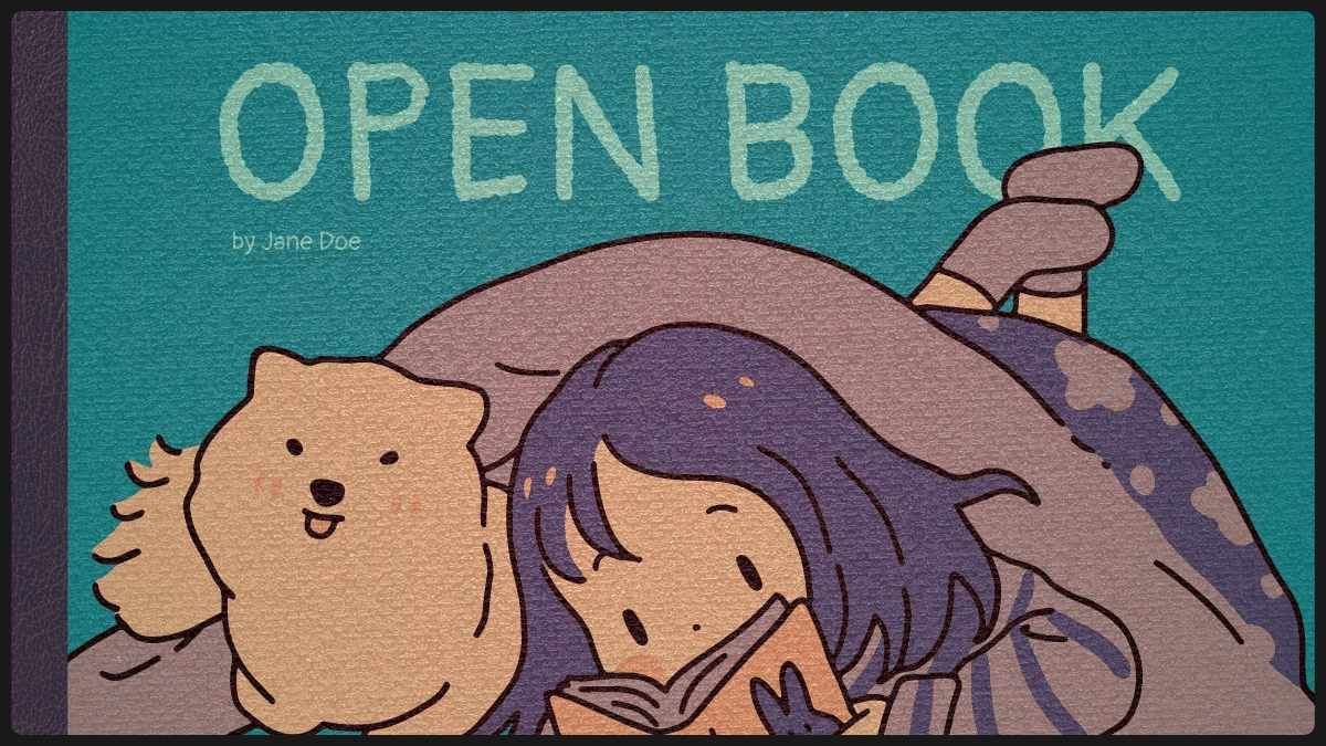Cartoon Open Book - slide 0