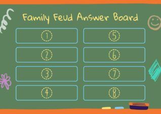 Chalkboard Family Feud Answer Board Background