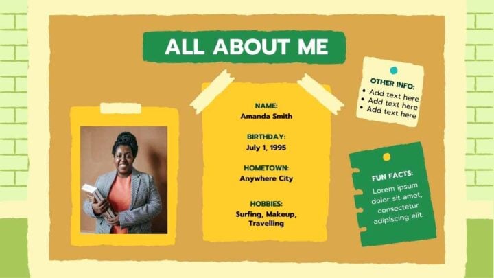 Teacher Self Introduction All About Me Teacher. Free PPT & Google ...