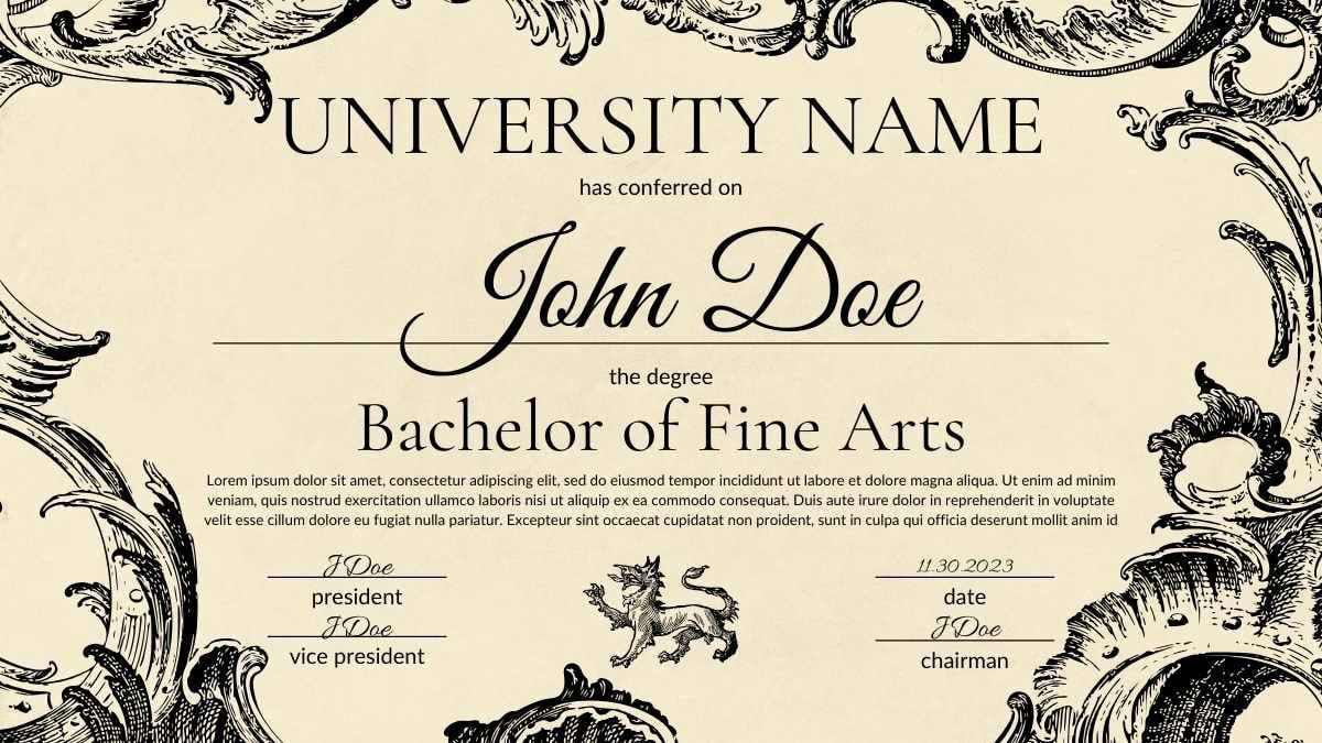 Classic Diploma Theme with Elegant Borders and Frames - slide 6
