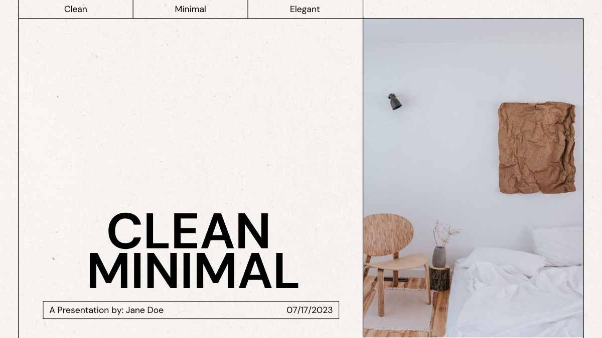 Clean Minimal Presentation  - slide 0