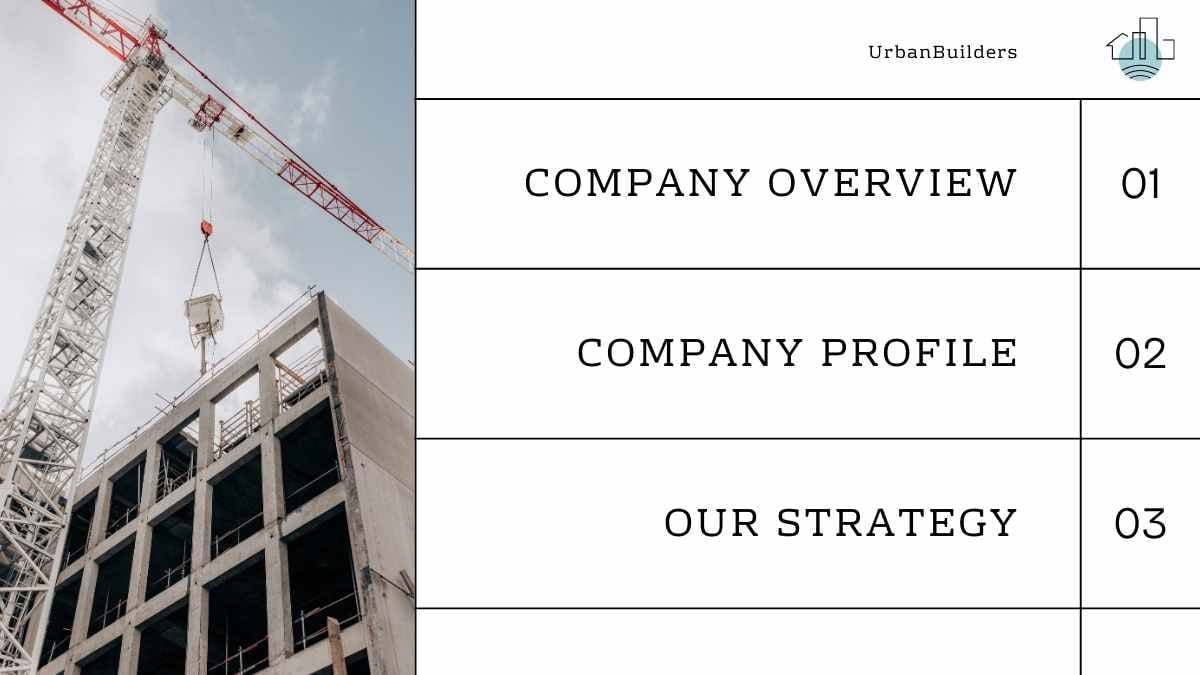 クリーンでミニマルな都市建設会社のスライド✨ - slide 2