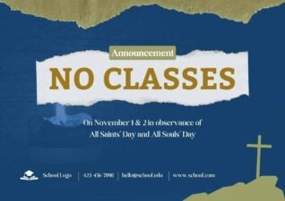 Holiday No Classes Poster. Free Slides Template — SlidesCarnival
