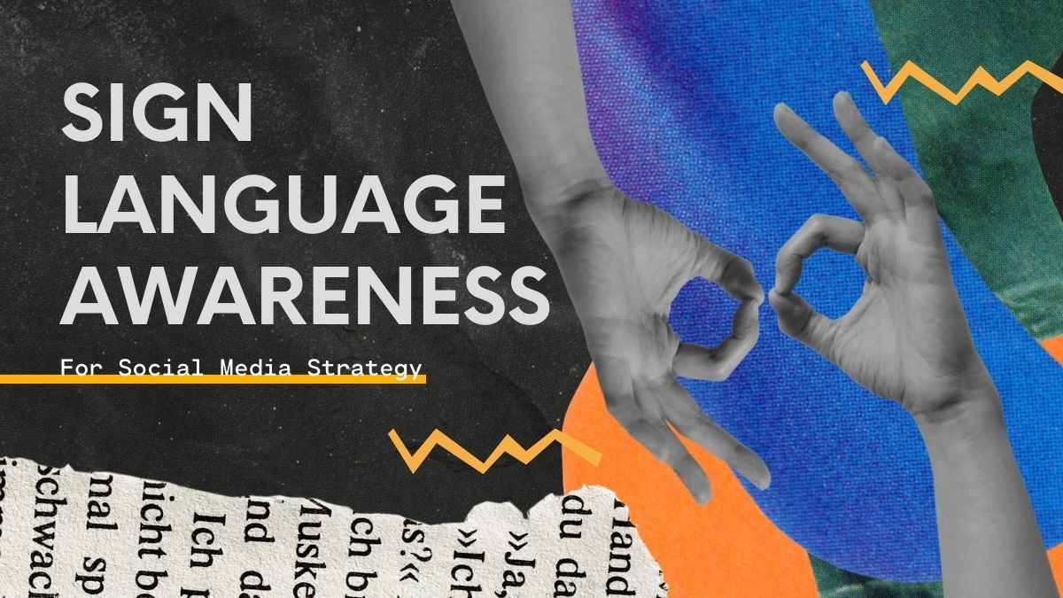 Collage Sign Language Awareness Social Media Strategy - slide 0