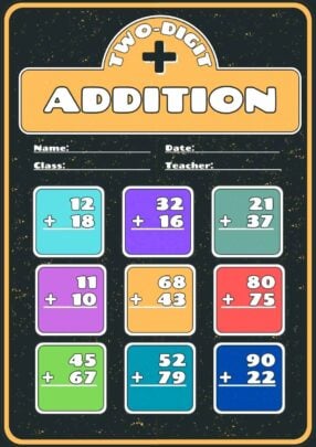 Double Digit Addition Math Worksheet. Free PPT & Google Slides Template ...