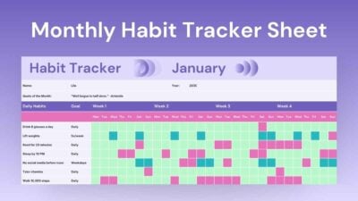 Colorful Habit Tracker Sheet