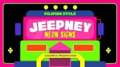 Carteles de neón de colores para jeepney